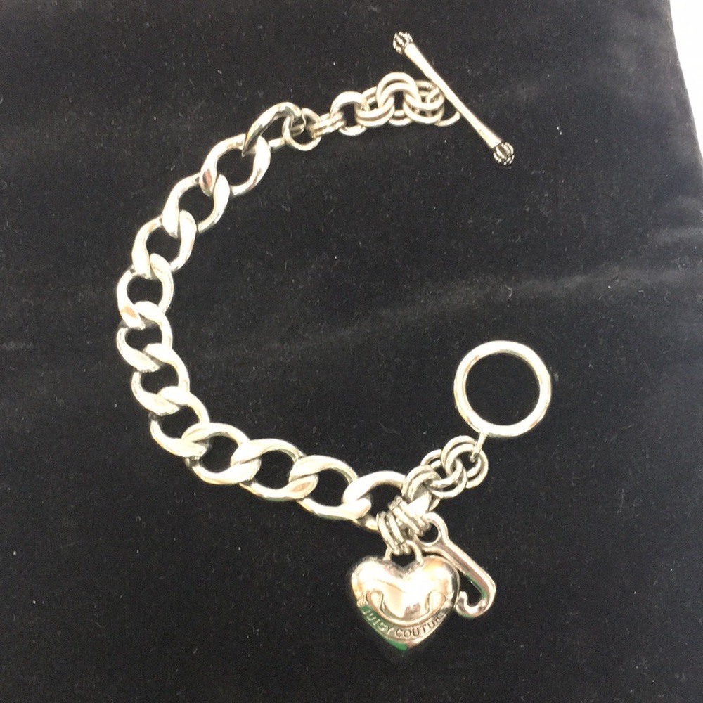Juicy couture silver bracelet with heart charm